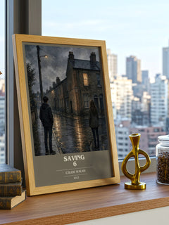Saving 6 book cover print framed by window – literary home decor