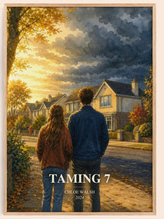 Taming 7 watercolour book poster by Chloe Walsh – framed literary art print