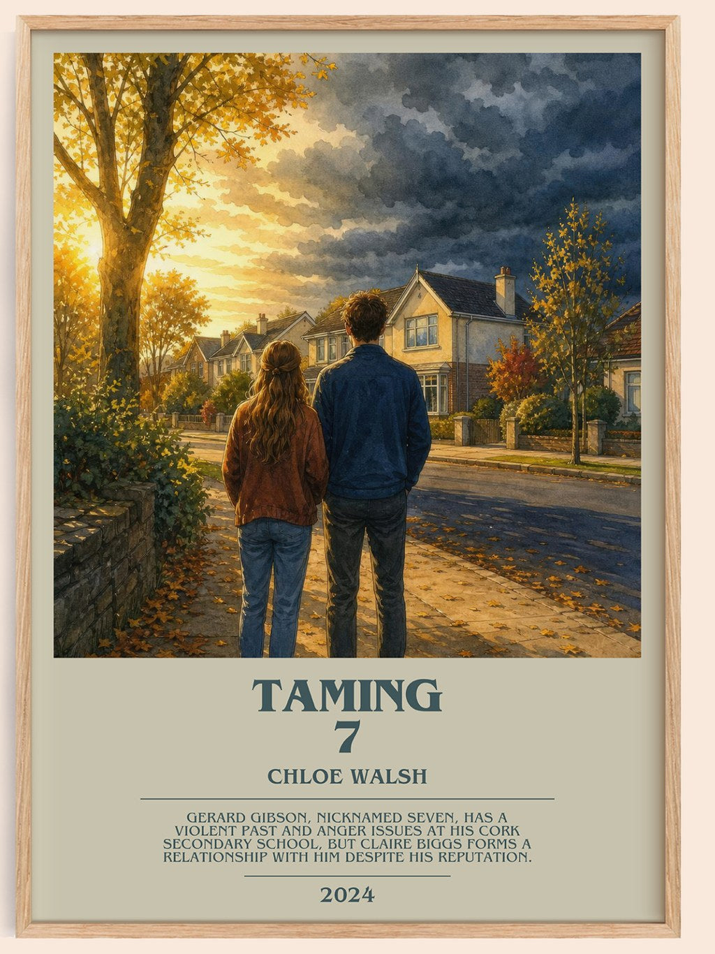 Taming 7 bookish book poster by Chloe Walsh – framed literary art print