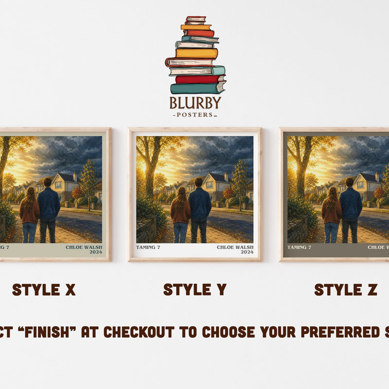 Taming 7 literary print in frame leaning in hallway – young adult wall art