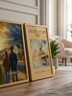 Taming 7 watercolour print framed by window – literary home decor