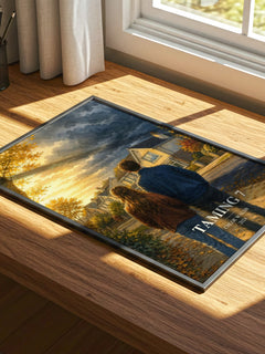 Taming 7 watercolour book poster framed on wall – young adult wall art