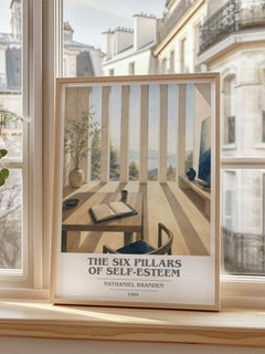 The six pillars of self-esteem book cover poster colour and style options – Nathaniel Branden book art