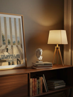 The six pillars of self-esteem watercolour print on bookshelf – Nathaniel Branden fan gift