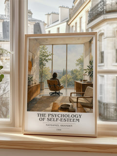 The psychology of self-esteem book cover poster colour and style options – Nathaniel Branden book art