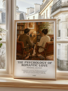 The psychology of romantic love bookish poster colour and style options – Nathaniel Branden book art