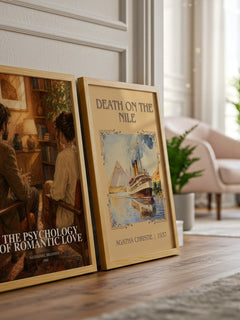 The psychology of romantic love watercolour print framed by window – literary home decor