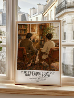 The psychology of romantic love book cover poster colour and style options – Nathaniel Branden book art