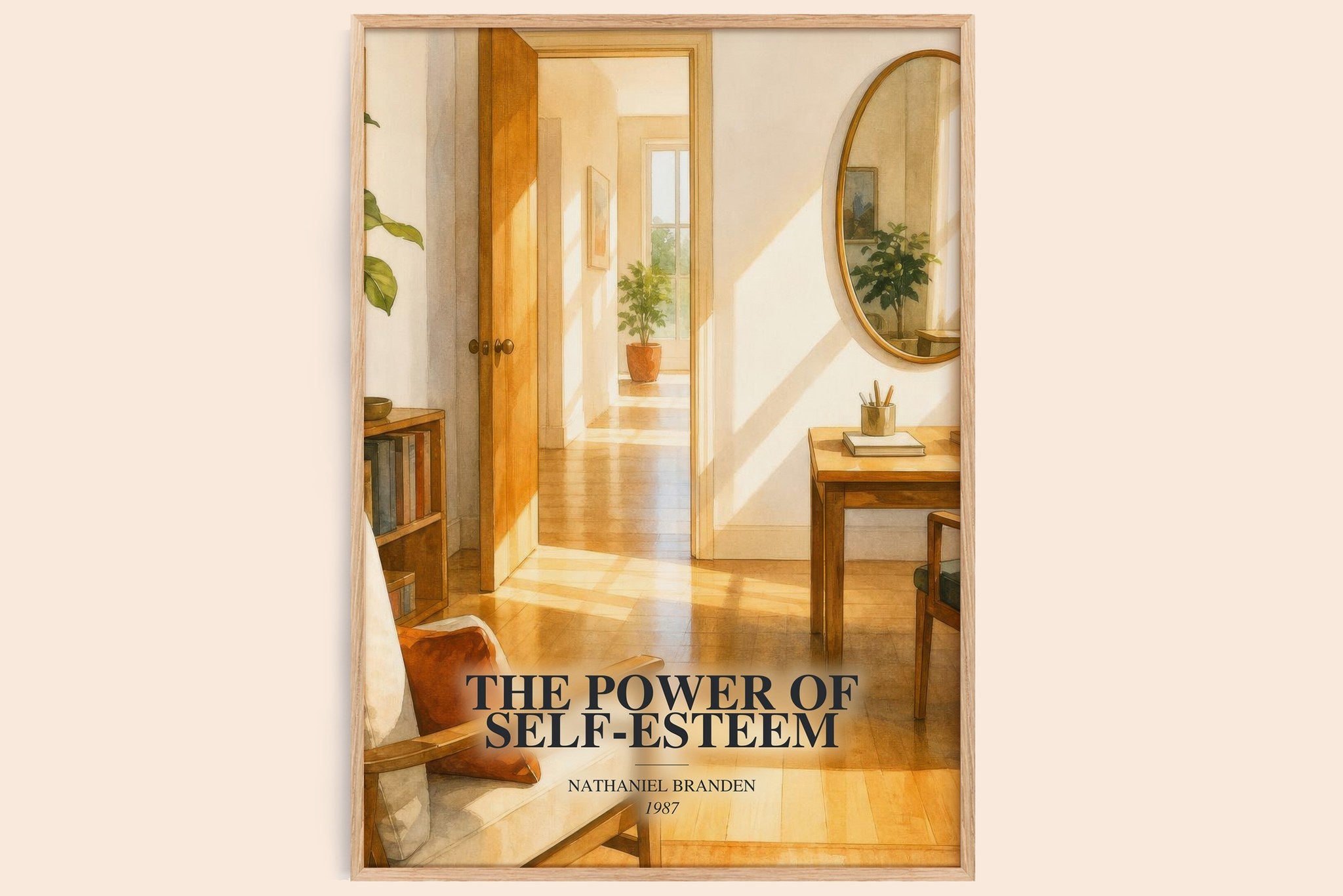 power of self-esteem Book Watercolour Illustration by N. Branden