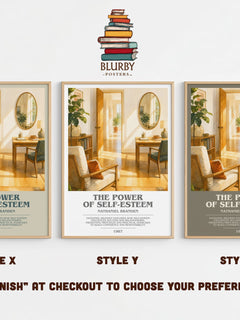 The power of self-esteem bookish print in frame leaning in hallway – non fiction wall art