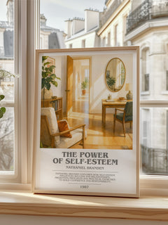 The power of self-esteem bookish poster colour and style options – Nathaniel Branden book art