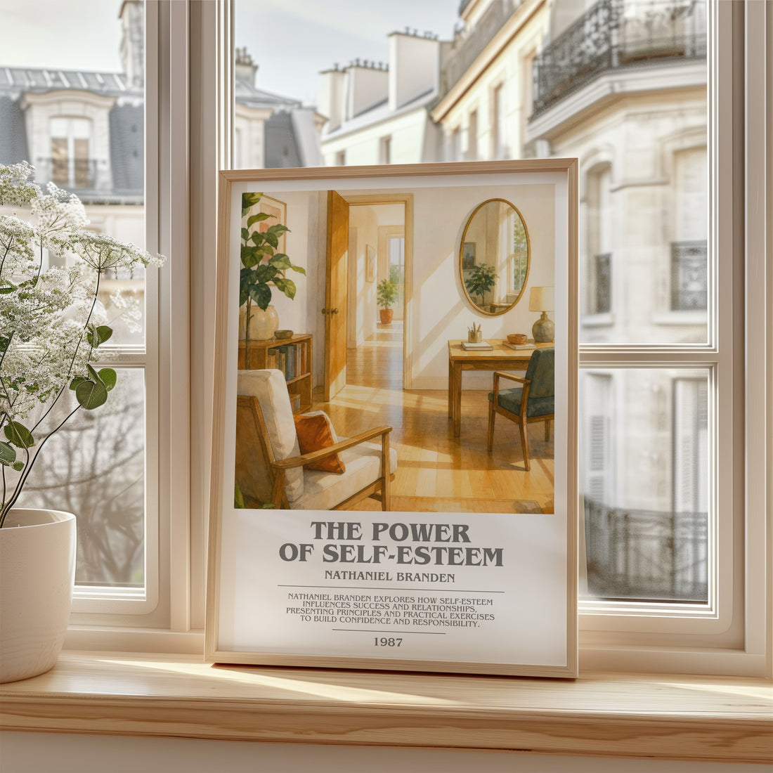 The power of self-esteem bookish poster colour and style options – Nathaniel Branden book art