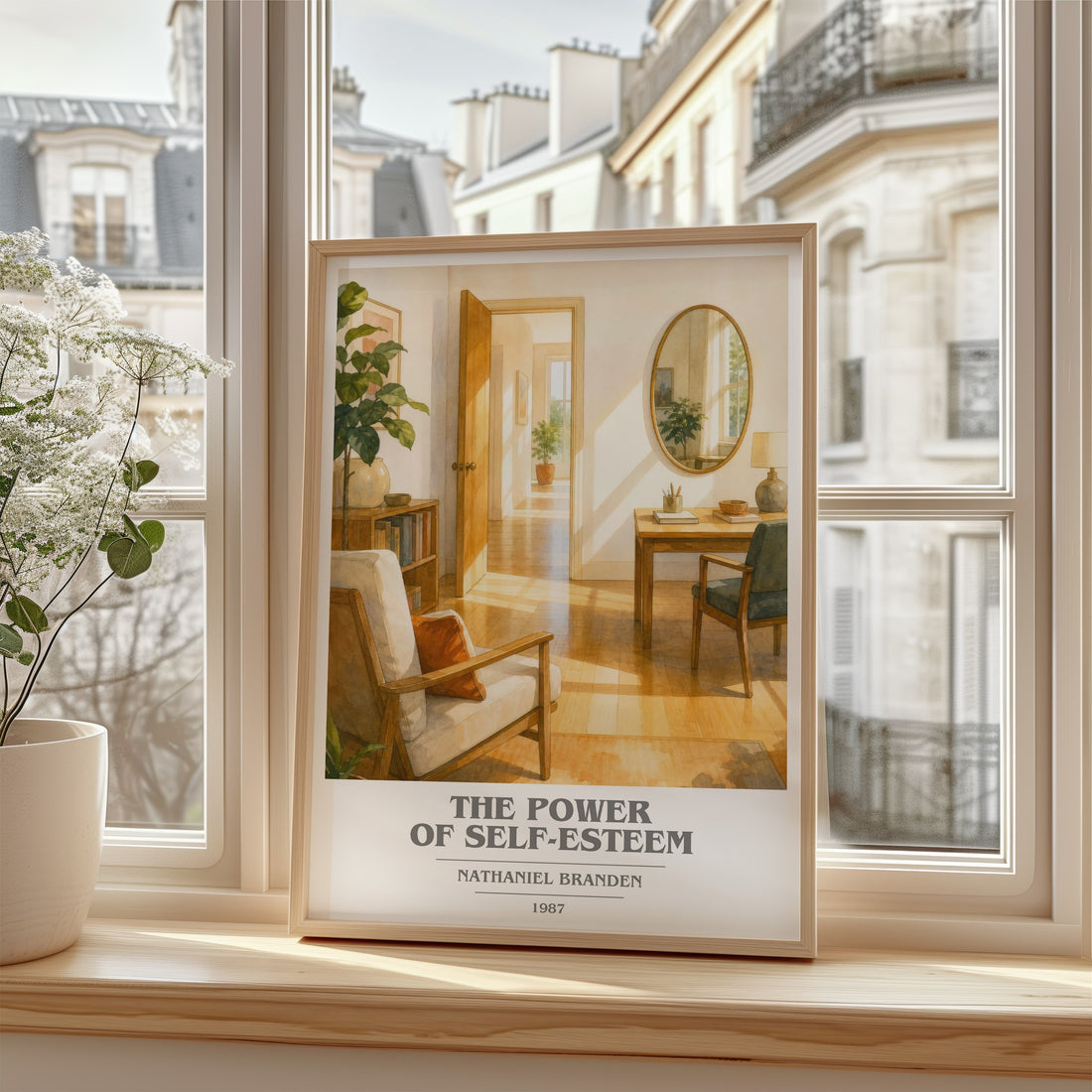 The power of self-esteem book cover poster colour and style options – Nathaniel Branden book art