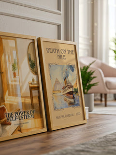 The power of self-esteem watercolour print framed by window – literary home decor