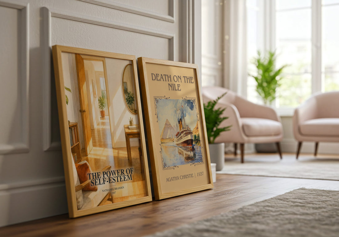 The power of self-esteem watercolour print framed by window – literary home decor