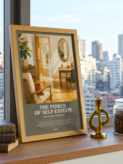 The power of self-esteem bookish print framed by window – literary home decor