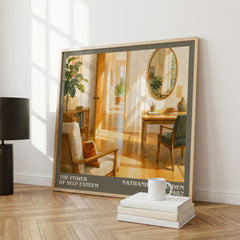 The power of self-esteem literary print framed by window – literary home decor
