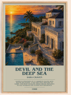 Devil and the Deep Sea bookish book poster by Sara Craven – framed literary art print