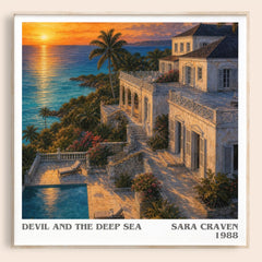 Devil and the Deep Sea literary book poster by Sara Craven – framed literary art print