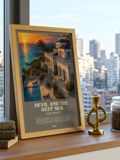 Devil and the Deep Sea bookish print framed by window – literary home decor