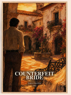 Counterfeit Bride watercolour book poster by Sara Craven – framed literary art print