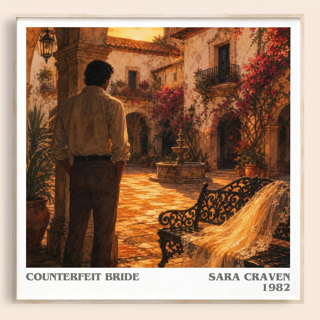 Counterfeit Bride literary book poster by Sara Craven – framed literary art print