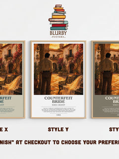 Counterfeit Bride bookish print in frame leaning in hallway – romance wall art
