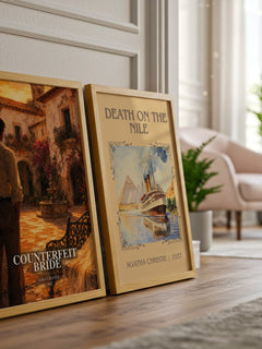 Counterfeit Bride watercolour print framed by window – literary home decor
