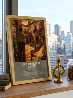 Counterfeit Bride bookish print framed by window – literary home decor