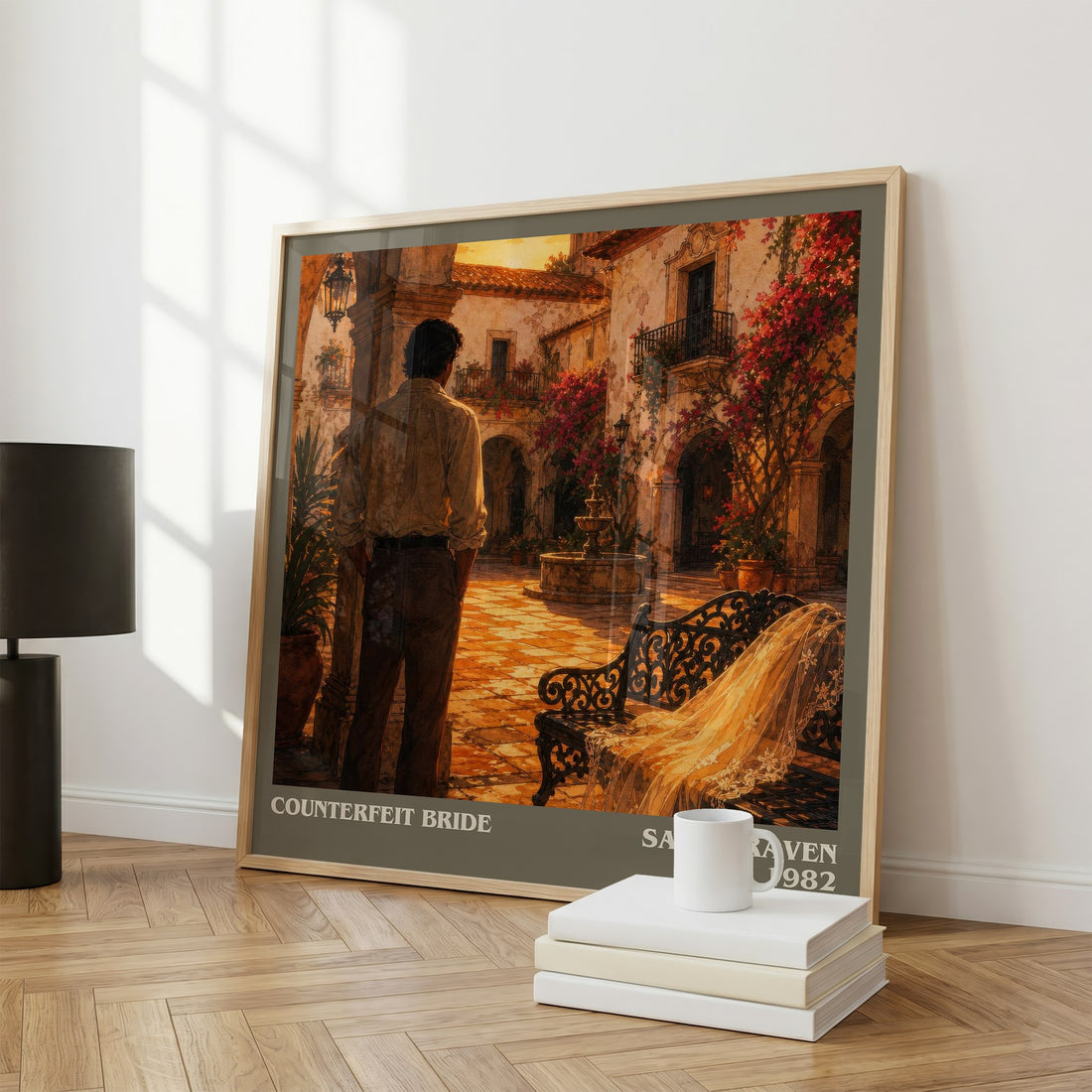 Counterfeit Bride literary print framed by window – literary home decor