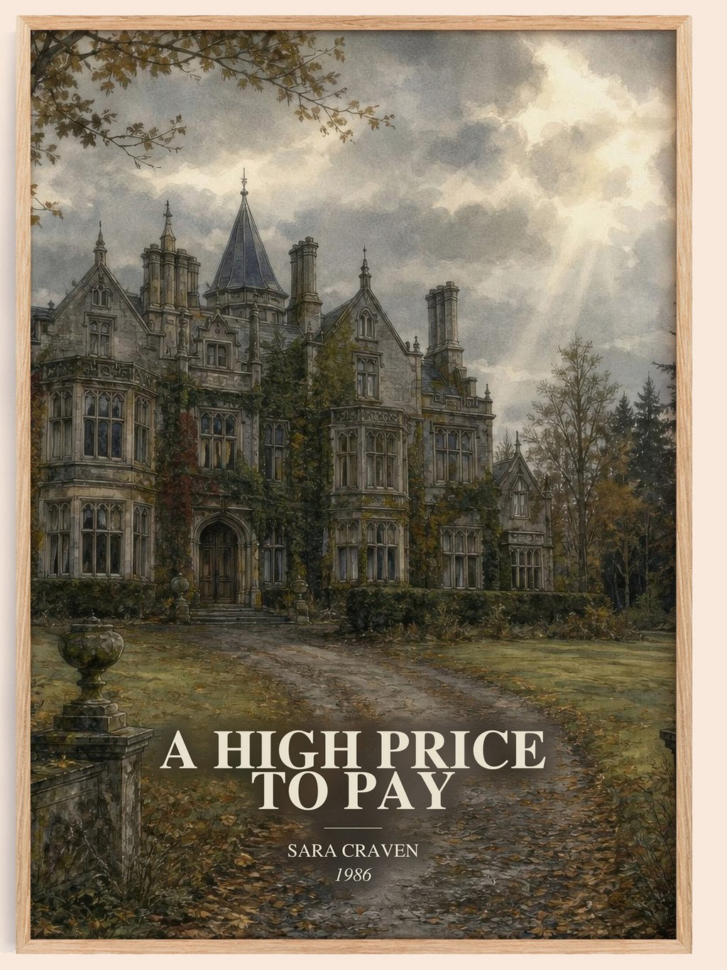 A High Price to Pay watercolour book poster by Sara Craven – framed literary art print