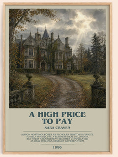 A High Price to Pay bookish book poster by Sara Craven – framed literary art print