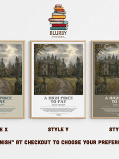 A High Price to Pay bookish print in frame leaning in hallway – romance wall art