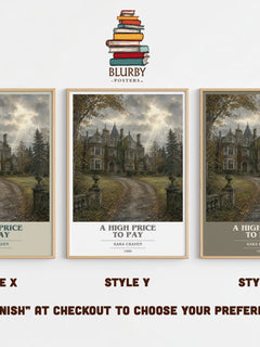 A High Price to Pay book cover print in frame leaning in hallway – romance wall art