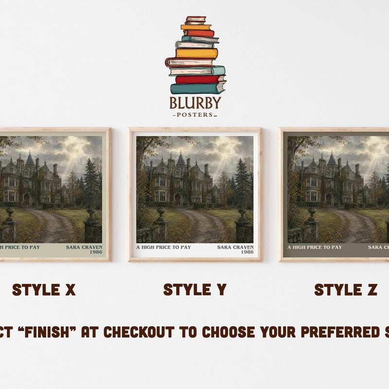 A High Price to Pay literary print in frame leaning in hallway – romance wall art