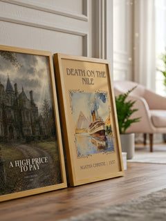 A High Price to Pay watercolour print framed by window – literary home decor