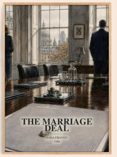 The Marriage Deal watercolour book poster by Sara Craven – framed literary art print