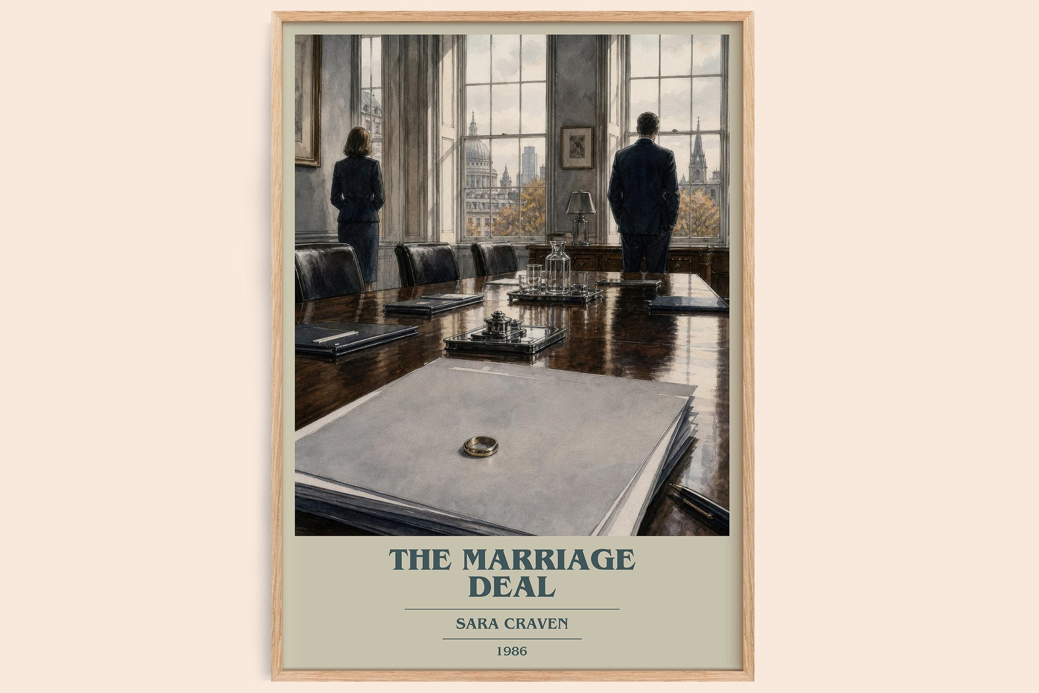 The Marriage Deal Book Cover Poster by Sara Craven