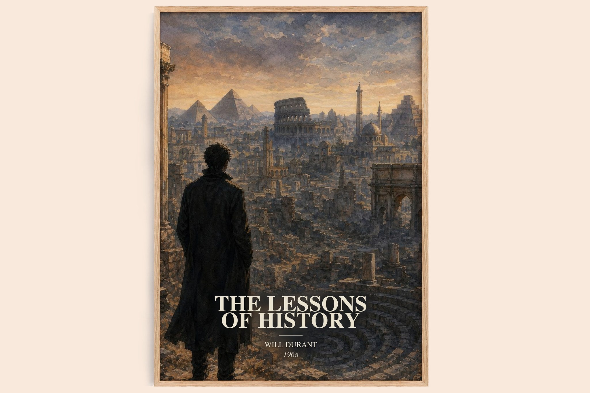 The Lessons of History Book Watercolour Illustration by Will Durant