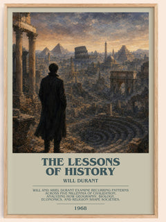 The Lessons of History bookish book poster by Will Durant – framed literary art print