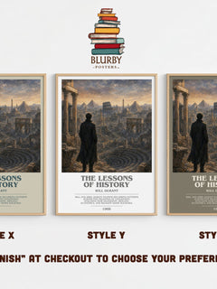 The Lessons of History bookish print in frame leaning in hallway – non fiction wall art