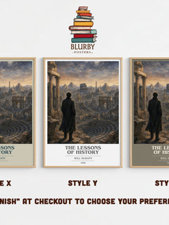 The Lessons of History book cover print in frame leaning in hallway – non fiction wall art