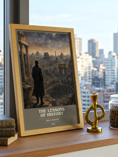 The Lessons of History book cover print framed by window – literary home decor
