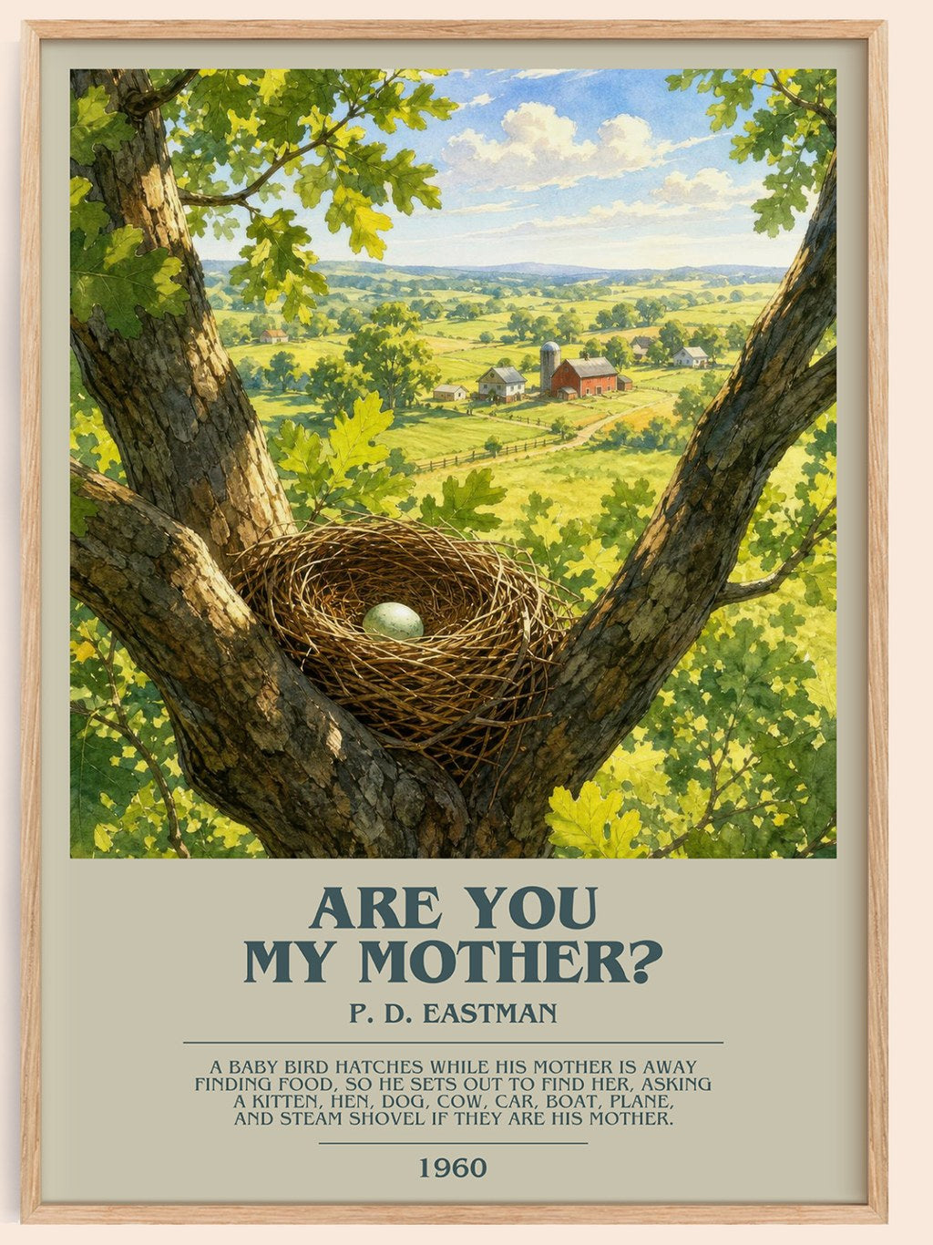 Are You My Mother? bookish book poster by P. D. Eastman – framed literary art print