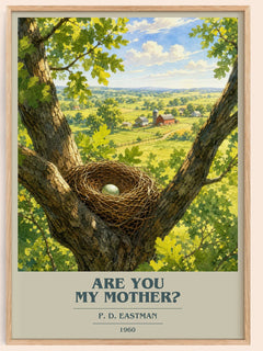 Are You My Mother? book cover book poster by P. D. Eastman – framed literary art print
