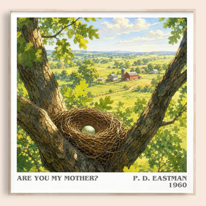 Are You My Mother? literary book poster by P. D. Eastman – framed literary art print
