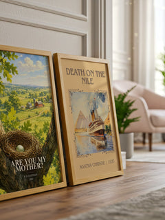 Are You My Mother? watercolour print framed by window – literary home decor