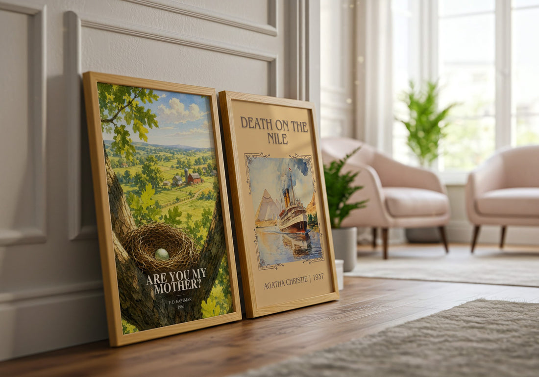 Are You My Mother? watercolour print framed by window – literary home decor