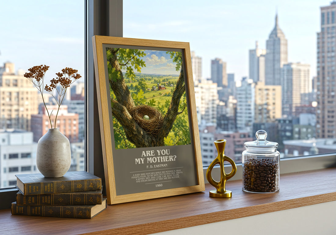 Are You My Mother? bookish print framed by window – literary home decor