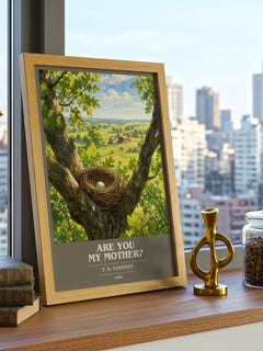 Are You My Mother? book cover print framed by window – literary home decor